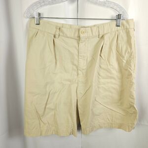Polo Ralph Lauren Mens 36 Beige Pleated Tyler Cotton Chino Khaki Shorts